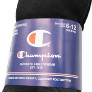 Champion Men's 3-Pack Sports Socks Black Ankle Size 6-12