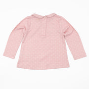 Mini Boden Girls T-Shirt Pink Spots Long Sleeve Cotton Tops
