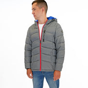 Nautica Mens Performance N83 Hooded Puffer Jacket Grey