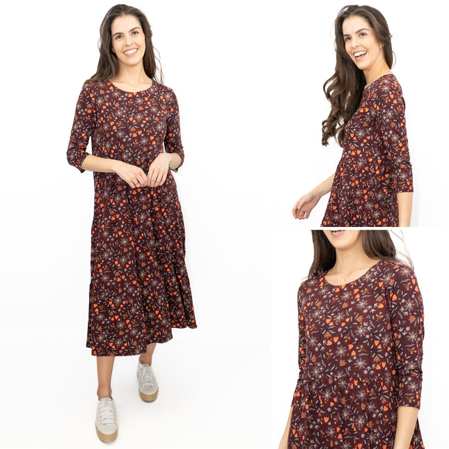 Seasalt Tiered Line Strokes Dress in Breon Pink-Quality Brands Outlet-