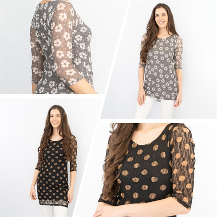 Phase Eight Lace Tunic Longline Tops - Quality Brands Outlet