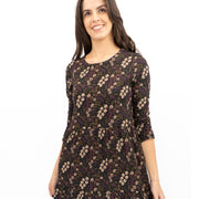 Seasalt Black Dress Tiered Line Strokes Midi - Quality Brands Outlet