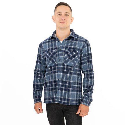 Jared Check Overshirt Storm Blue-Quality Brands Outlet-
