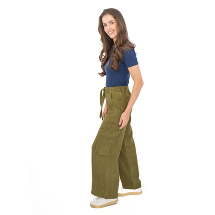 M&S Lyocell Cargo Trousers Khaki-Quality Brands Outlet-