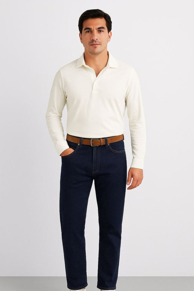 Porofino Polo Shirt White Long Sleeve Tops-Quality Brands Outlet-