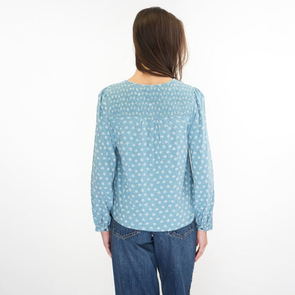 White Stuff Soft Blue Daniella Long Sleeve Tops-Quality Brands Outlet-