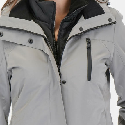 3-in-1 Waterproof Ski Jacket Grey with Detachable Insert-Quality Brands Outlet-