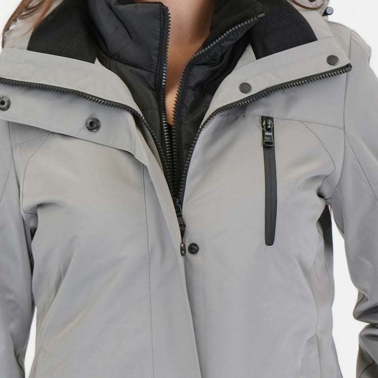 3-in-1 Waterproof Ski Jacket Grey with Detachable Insert