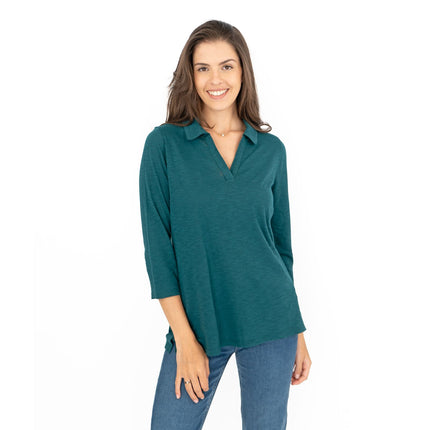 Seasalt Wavecrest Dark Green 3/4 Sleeve Top-Quality Brands Outlet-