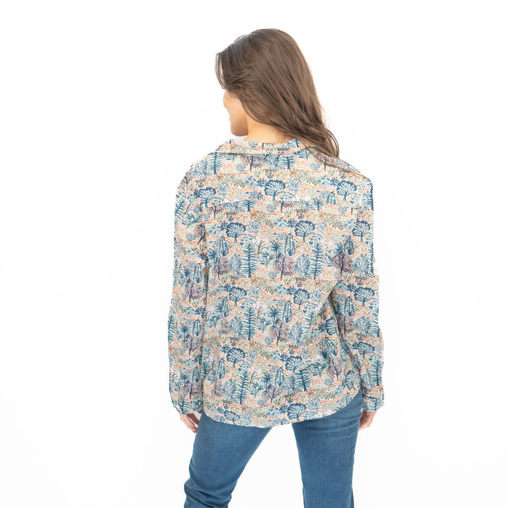 Seasalt Larissa Shirt Blue Forest Print - Quality Brands Outlet