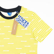 Jack & Jones Kids Lime Green Summer T-Shirts Stripes Casual Crew Neck Tops