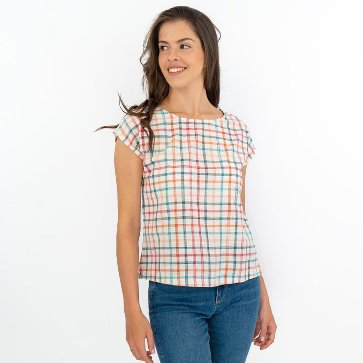 Seasalt Trendine Hills Cotton Linen Short Sleeve Blouse White Summer Tops - Quality Brands Outlet