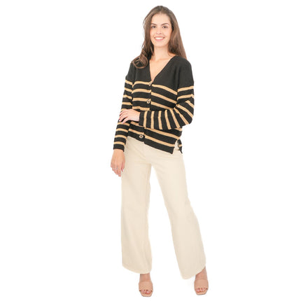 Nobody's Child Striped Ribbed Boxy Cardigan - Quality Brands Outlet