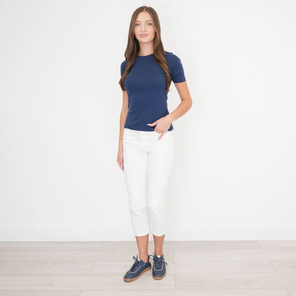 M&S Crop Slim Leg Jeans White-Quality Brands Outlet-