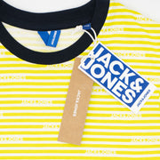 Jack & Jones Kids Lime Green Summer T-Shirts Stripes Casual Crew Neck Tops