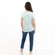 True Religion Light Blue T-Shirt Cotton Short Sleeve Lightweight V-Neck Summer Tops