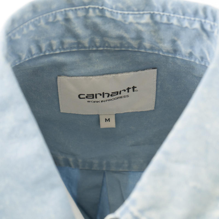 Carhartt WIP Men Gilman Blue Short Sleeve Shirt - Quality Brands Outlet