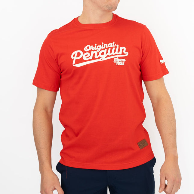 Original Penguin T-shirt Short Sleeve Embroidered Red