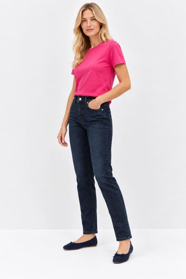 Womens Jeans Lily Slim Fit Stretch Jeans – Dark Indigo Blue-Quality Brands Outlet-