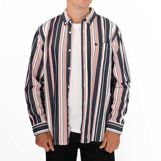 Premium Brand Long Sleeve Navy Striped Shirt
