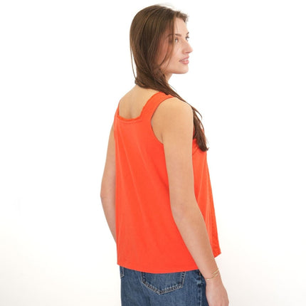 Weird Fish Red Chelle Square Neck Jersey Vest Top - Quality Brands Outlet