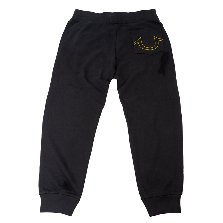True Religion Mens Black Yellow Detail Jogger Sweatpants - Quality Brands Outlet