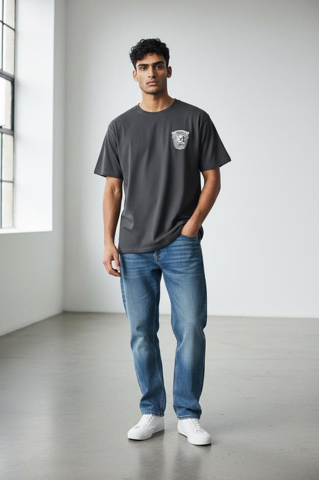 Saltrock Mens Grey Graphic T-Shirt-Quality Brands Outlet-