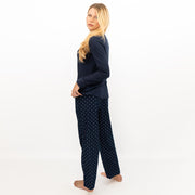 GAP Womens Flannel Sleep Set Pyjamas Navy Blue