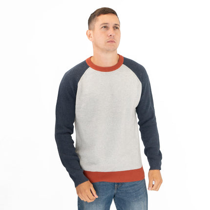 White Stuff Mens Pentire Crew Neck Grey Colour Block Jumper - Quality Brands Outlet