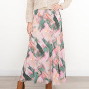 White Stuff Purple Floral Longer Length Midi Skirt - Quality Brands Outlet