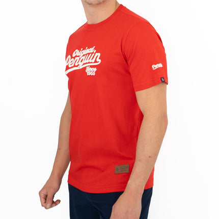 Original Penguin T-shirt Short Sleeve Embroidered Red-Quality Brands Outlet-