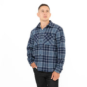 Jared Check Overshirt Storm Blue - Quality Brands Outlet