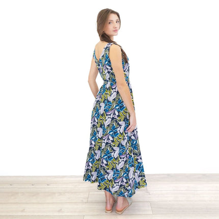 Seasalt Polmanter Jersey Dress Organic Cotton Sleeveless Maxi Print - Quality Brands Outlet