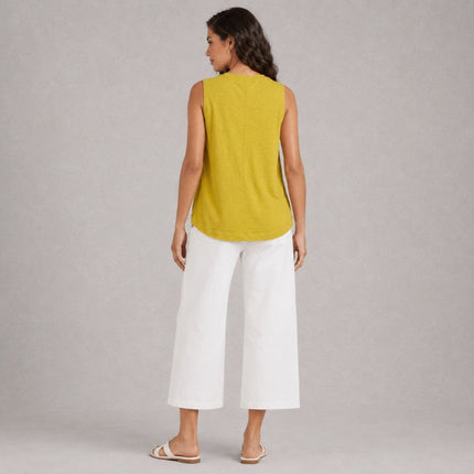 White Stuff Rylee Linen Vest Top Yellow - Quality Brands Outlet