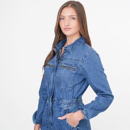 M&S Denim Blue Utility Jumpsuits-Quality Brands Outlet-