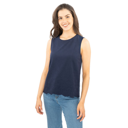 White Stuff Silvia Cut Out Top Navy-Quality Brands Outlet-