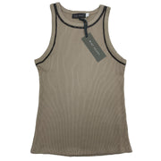 Mint Velvet Ribbed Embellished High Neck Vest Top Stone - Quality Brands Outlet