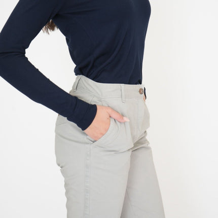M&S Cotton Rich Tapered Ankle Grazer Chinos Grey-Quality Brands Outlet-