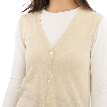 M&S Gold Sparkle Sleeveless Knit Vests - Quality Brands Outlet