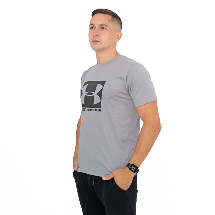 Under Armour Men Logo Print Sportstyle Grey Short Sleeve T-shirt