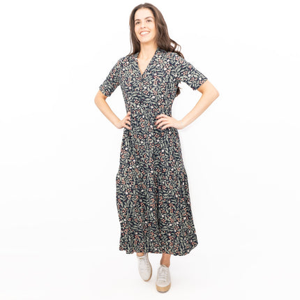 Seasalt Grey Priddacombe Short Sleeve Midi Dress-Quality Brands Outlet-