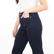 M&S Womens Jeans High Waisted Embellished Sparkle Stretch Straight Leg Indigo - Quality Brands Outlet