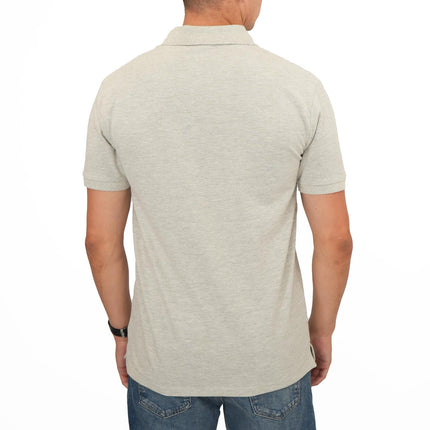 Premium Brand Polo Shirt Chase Pique Cotton Light Grey-Quality Brands Outlet-
