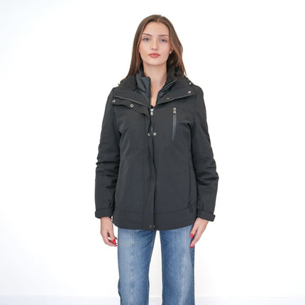 3-in-1 Waterproof Ski Jacket Black with Detachable Insert-Quality Brands Outlet-