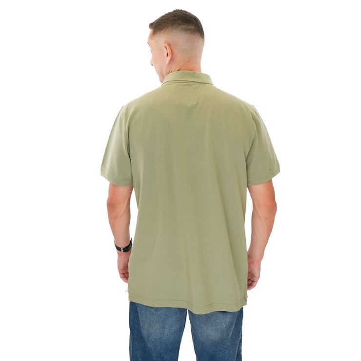 Crew Clothing Polo Shirt Classic Pique Cotton Light Khaki Green - Quality Brands Outlet