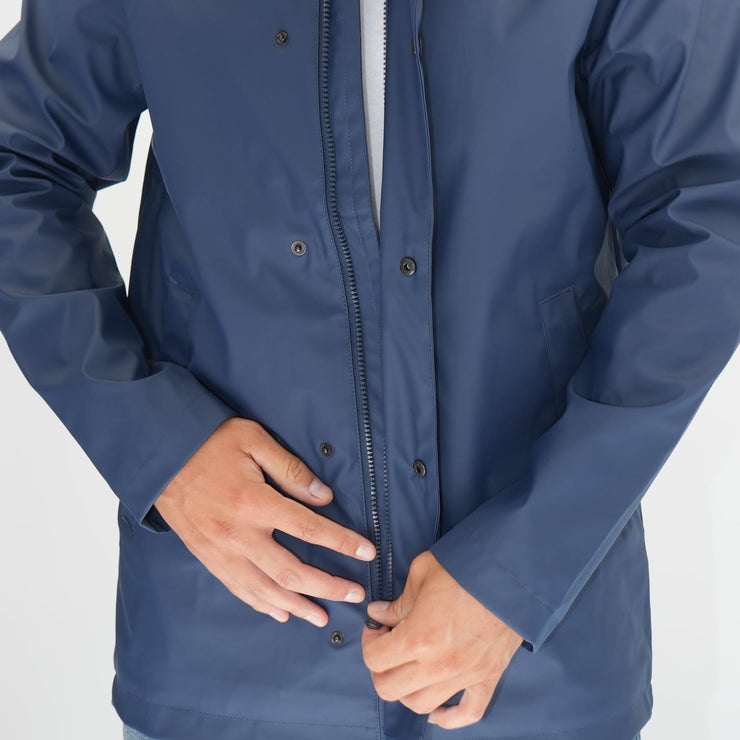 Threadbare Mac Raincoat Showerproof Navy Blue Hooded