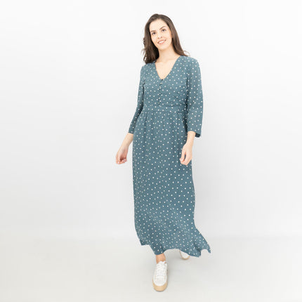Seasalt Blue Feather Slate Polka Dot Midi Dress-Quality Brands Outlet-