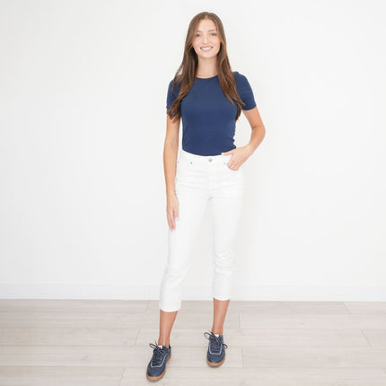M&S Crop Slim Leg Jeans White-Quality Brands Outlet-