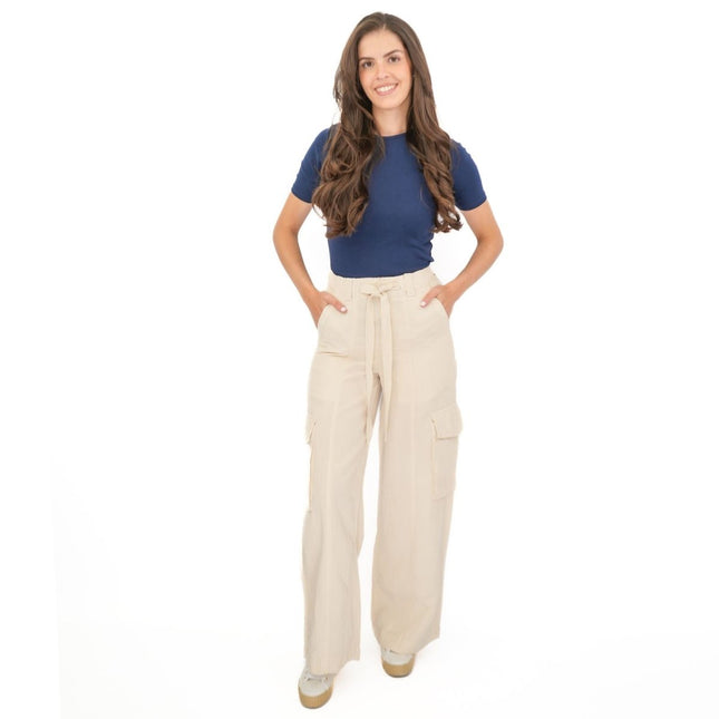 M&S Lyocell Cargo Trousers Cream - Quality Brands Outlet
