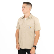 Carhartt WIP Men Master Beige Short Sleeve Button-Up Shirts